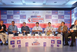 The Art of Hiring Sartup_By SRM University-(L to R): K. Ganesh, Growthstory.in; Atul Tewari, Quikr; Hari T.N., Big Basket; Srikrishna Ramamoorthy, Unitus Seed Fund; Vikram Ramakrishnan, Linkstreet; Anurag Verma, Flipkart; and Venkatesha Babu, Business Today