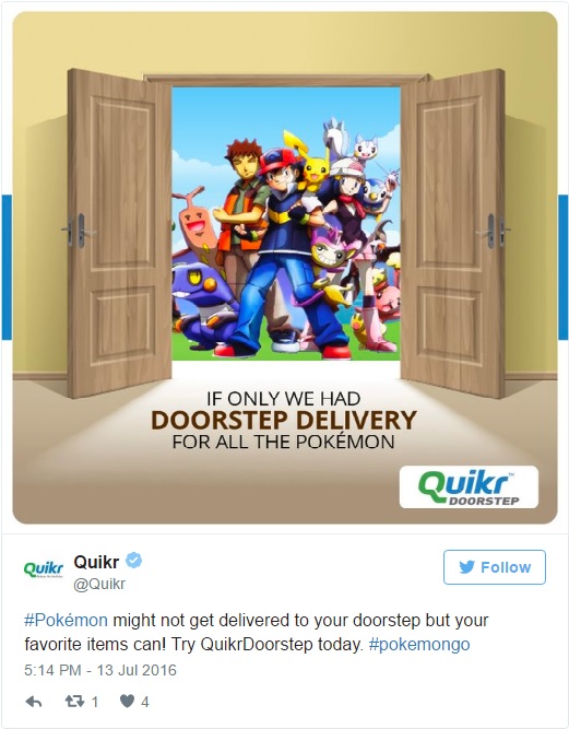 Pokemon Go - QuikrDoorstep